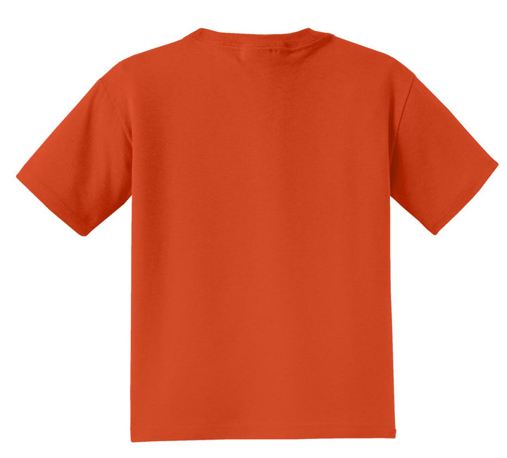 Rear View of Burnt Orange Jerzees - Youth Dri-Power 50/50 Cotton/Poly T-Shirt. 29B