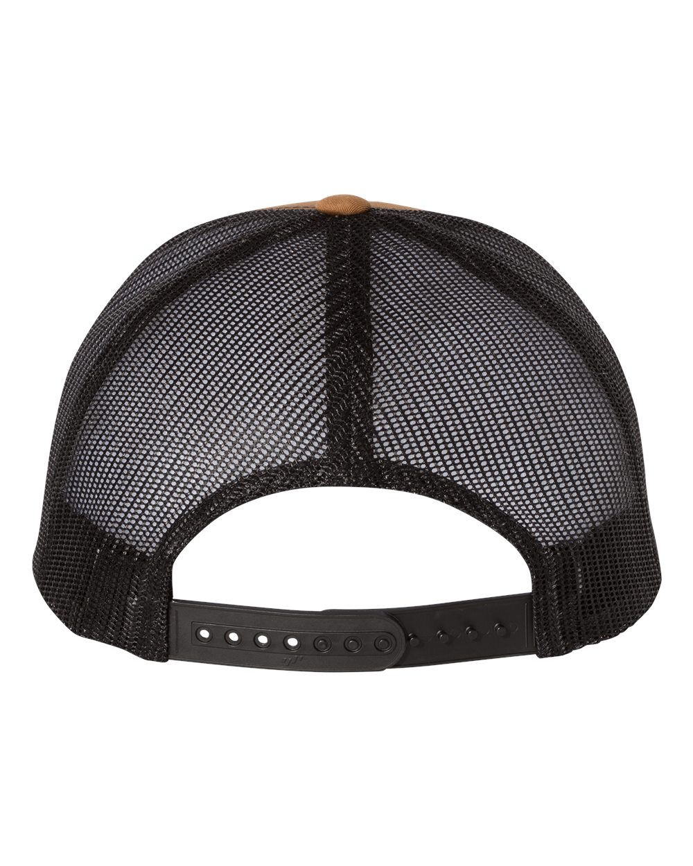 Rear View of Caramel/ Black Retro Trucker Cap - 6606