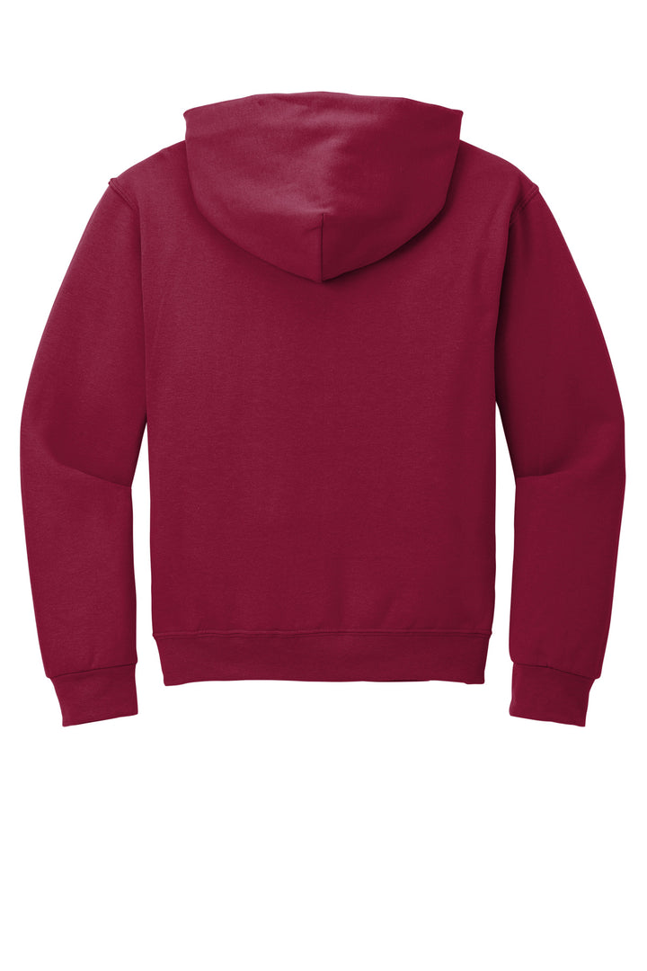 Rear View of Cardinal Jerzees NuBlend Pullover Hooded Sweatshirt. 996M