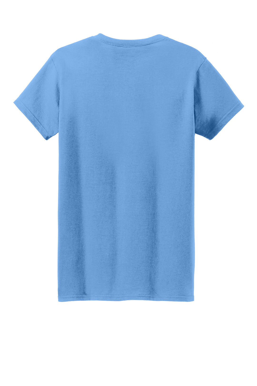 Rear View of Carolina Blue Gildan Women's Heavy Cotton 100% Cotton T-Shirt. 5000L