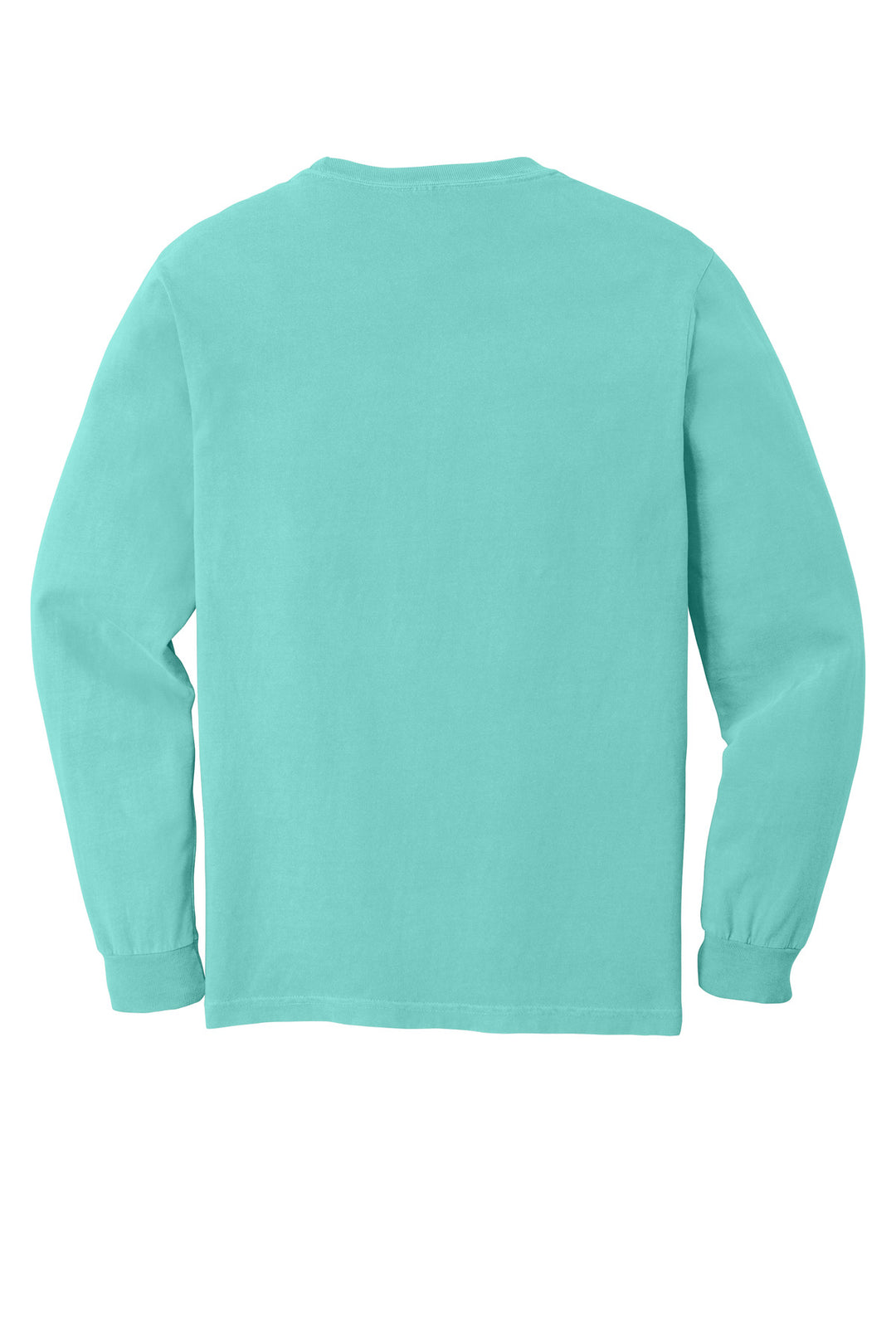 Rear View of Chalky Mint COMFORT COLORS Heavyweight Ring Spun Long Sleeve Tee. 6014