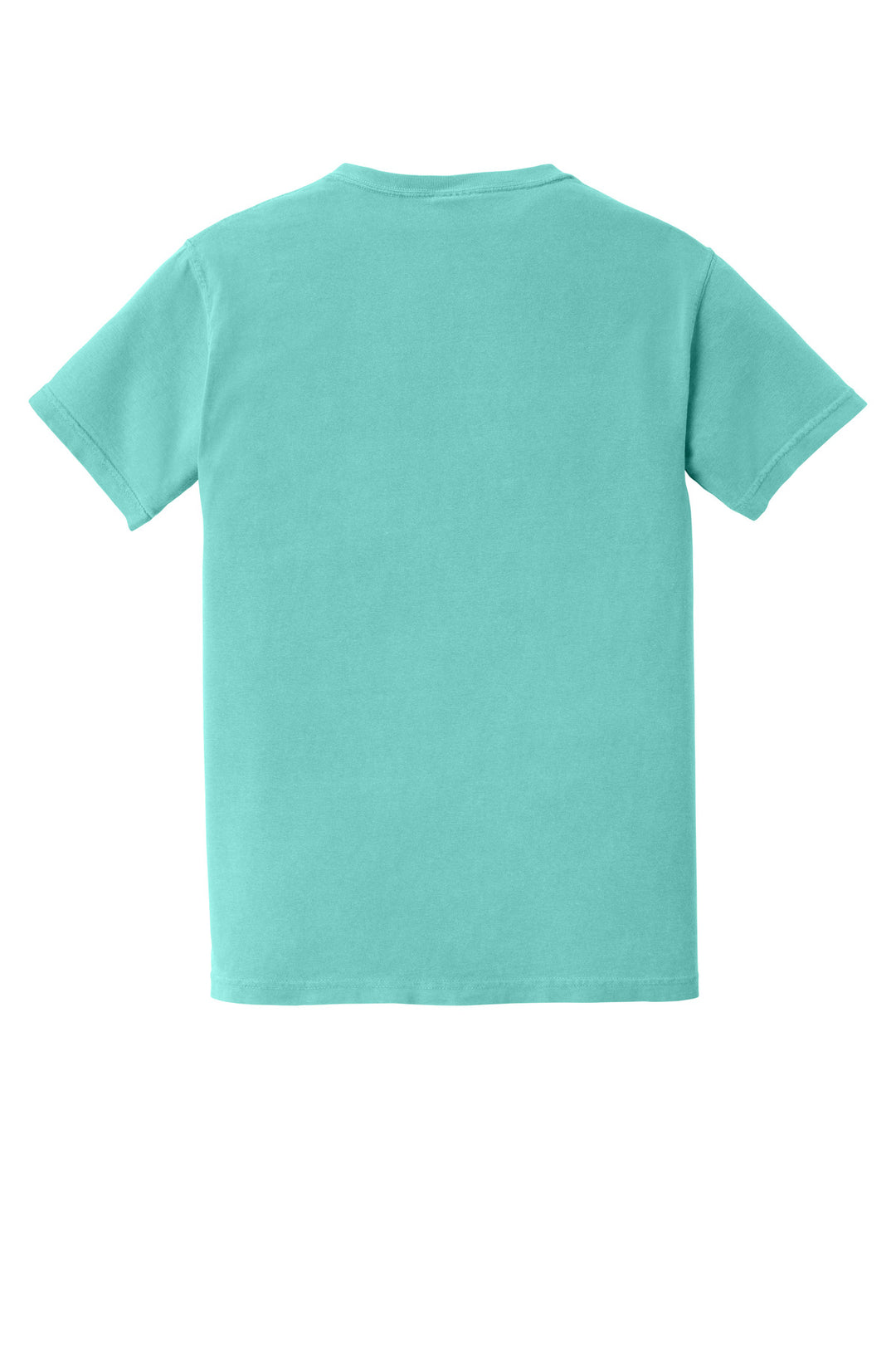 Rear View of Chalky Mint COMFORT COLORS Heavyweight Ring Spun Pocket Tee. 6030