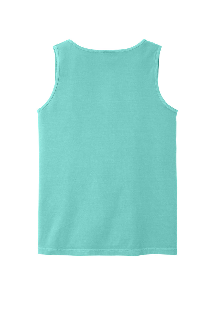 Rear View of Chalky Mint COMFORT COLORS Heavyweight Ring Spun Tank Top. 9360