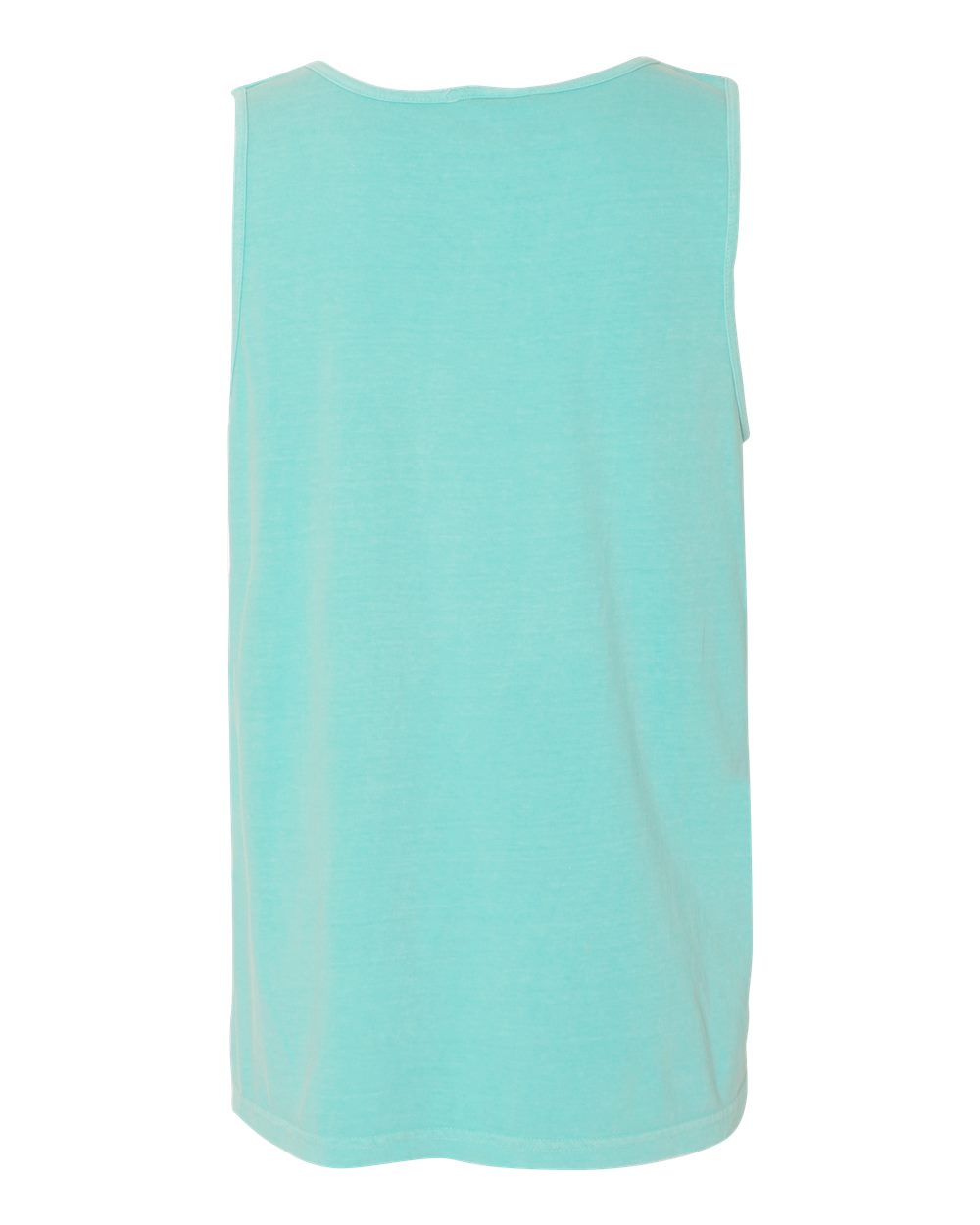 Rear View of Chalky Mint Garment-Dyed Heavyweight Tank Top - 9360