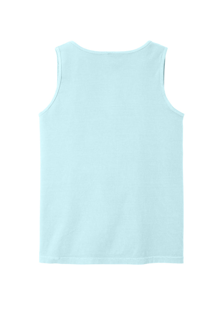 Rear View of Chambray COMFORT COLORS Heavyweight Ring Spun Tank Top. 9360