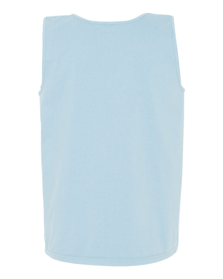Rear View of Chambray Garment-Dyed Heavyweight Tank Top - 9360