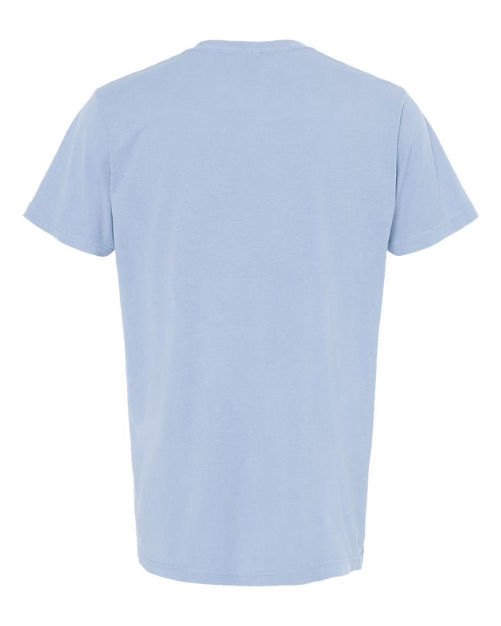 Rear View of Chambray Vintage Garment-Dyed T-Shirt - 6500M