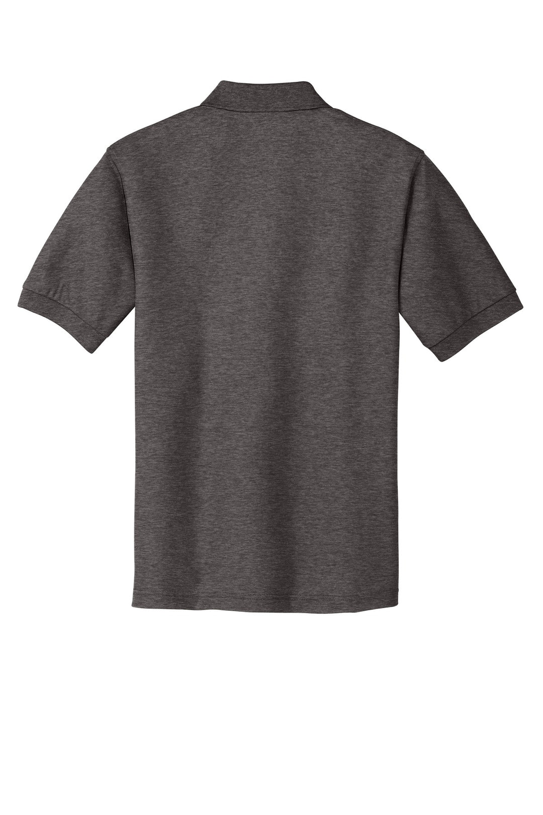 Rear View of Char Hthr Grey Port Authority Silk Touch Polo K500
