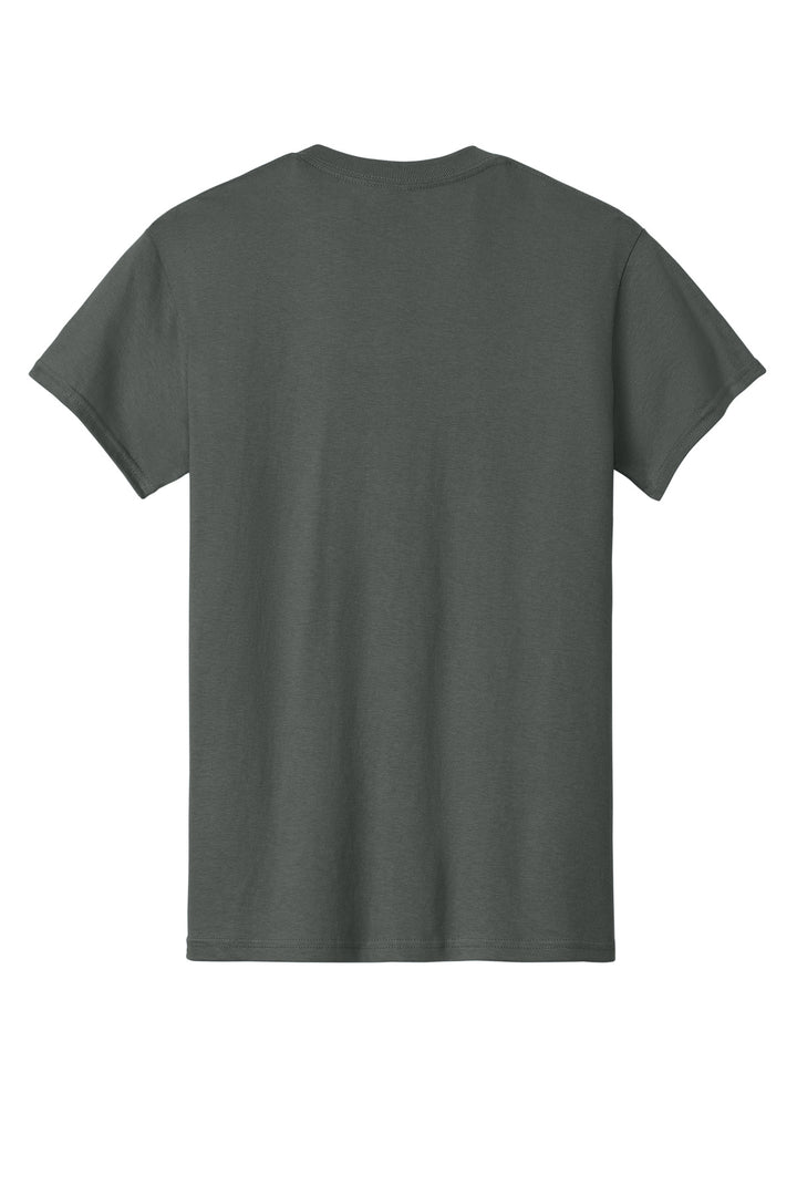 Rear View of Charcoal Gildan - Heavy Cotton 100% Cotton T-Shirt. 5000