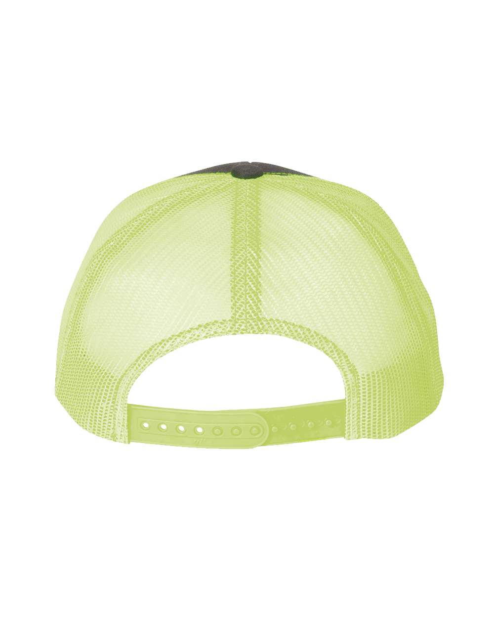 Rear View of Charcoal/ Neon Green Retro Trucker Cap - 6606