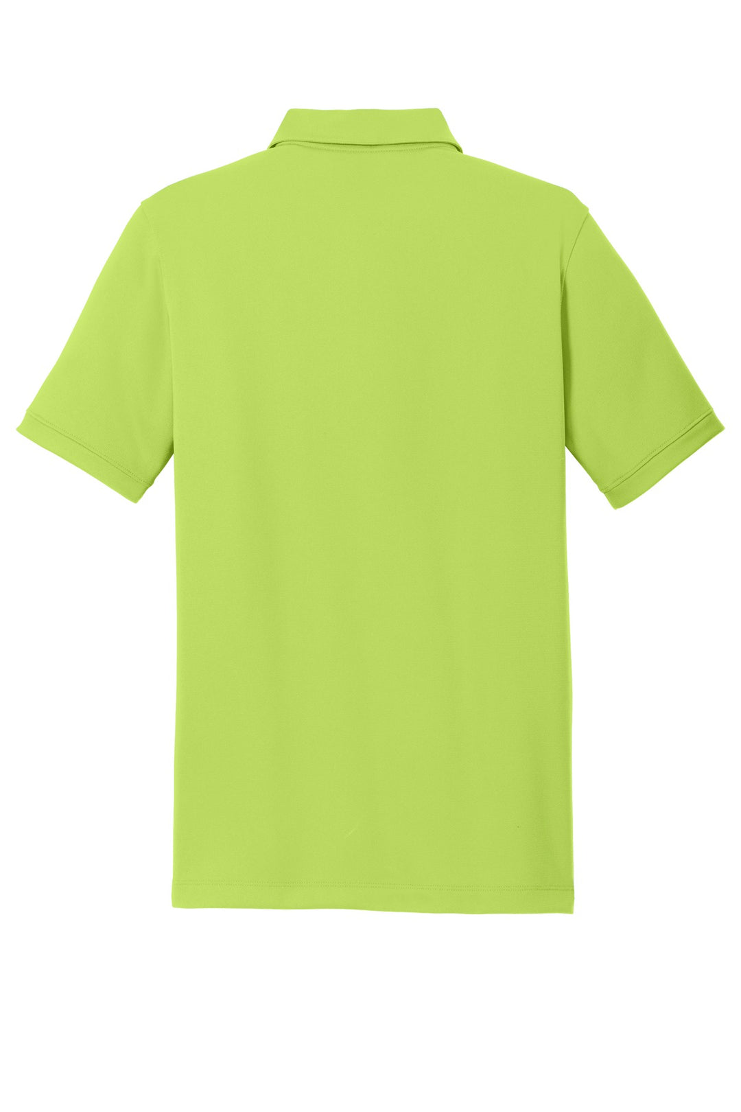 Rear View of Chartreuse Nike Dri-FIT Solid Icon Pique Modern Fit Polo. 746099