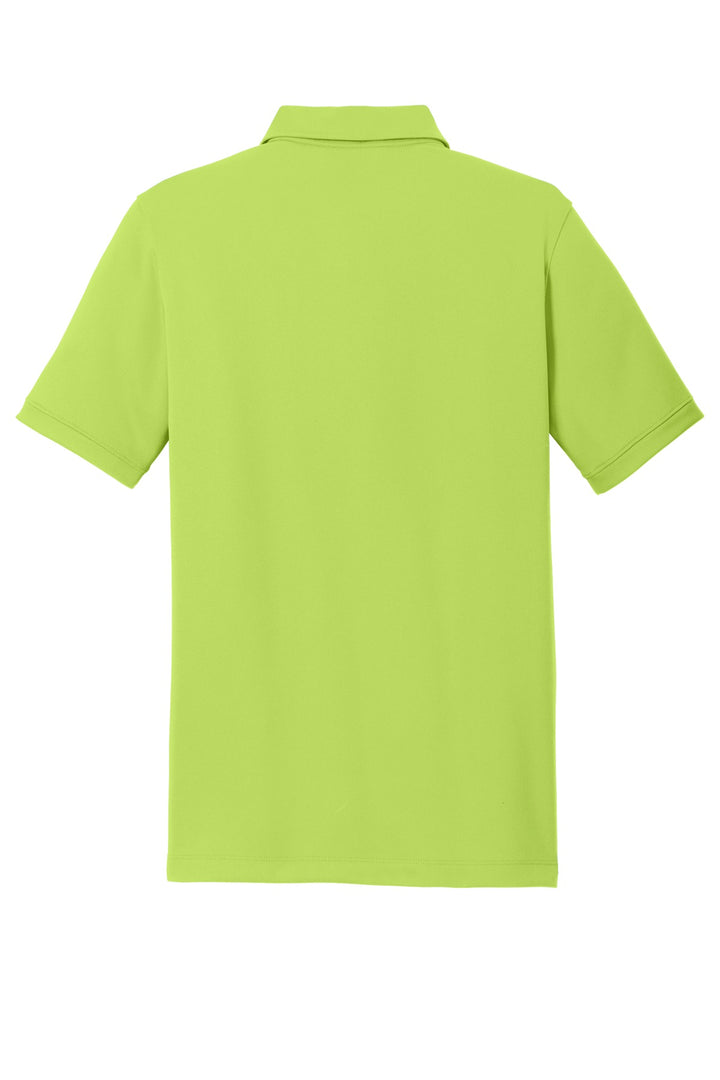 Rear View of Chartreuse Nike Dri-FIT Solid Icon Pique Modern Fit Polo. 746099