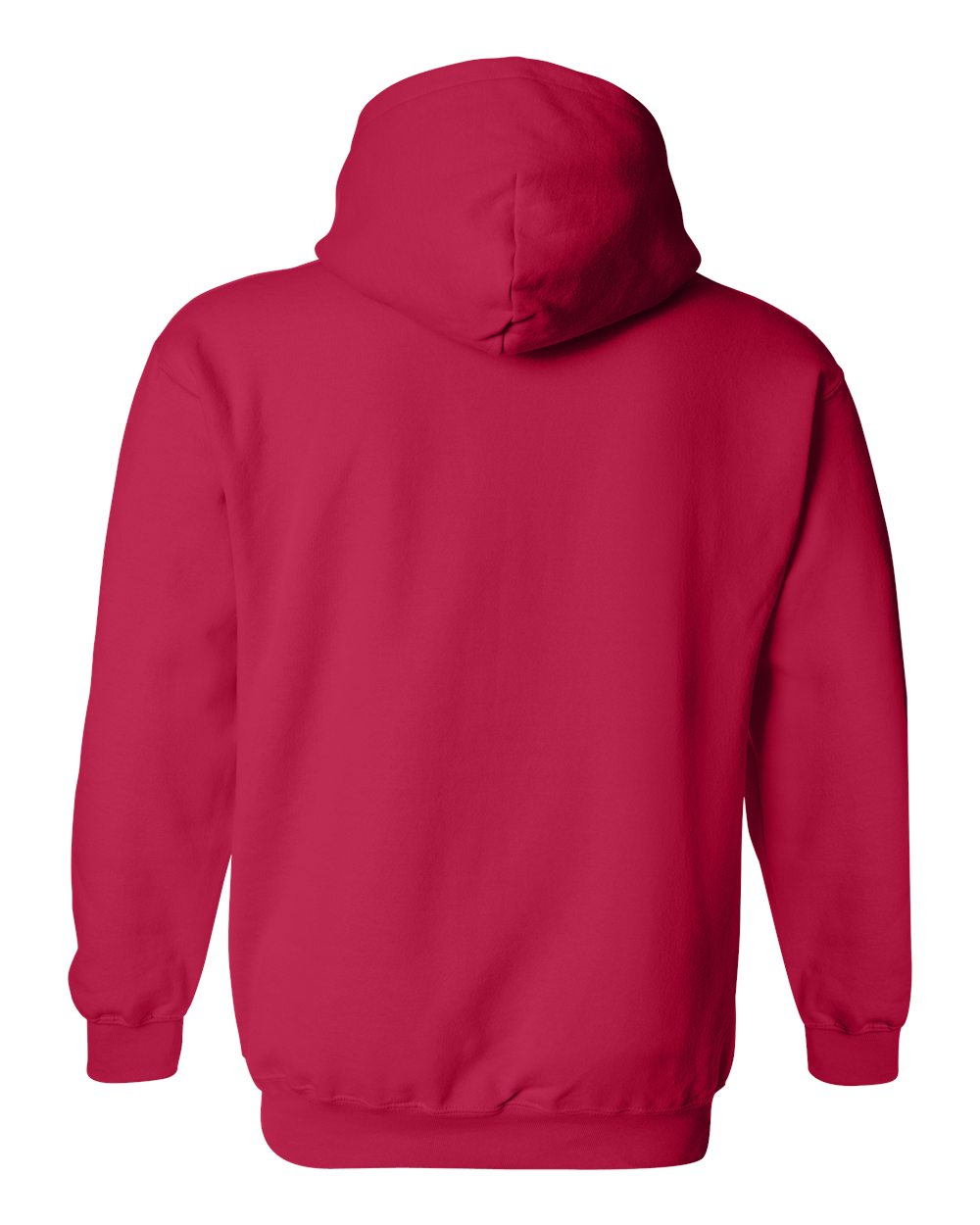 Rear View of Cherry Red Heavy Blend™ Hooded Sweatshirt - 18500