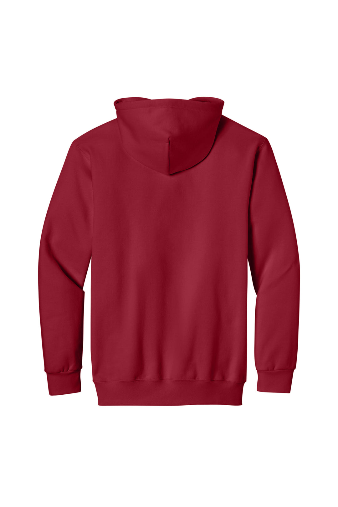 Rear View of CherryRed Gildan Hammer Maxweight Hooded Sweatshirt 19500