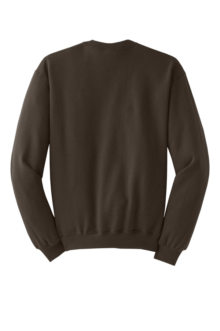 Rear View of CHOCOLATE Jerzees - NuBlend Crewneck Sweatshirt. 562M