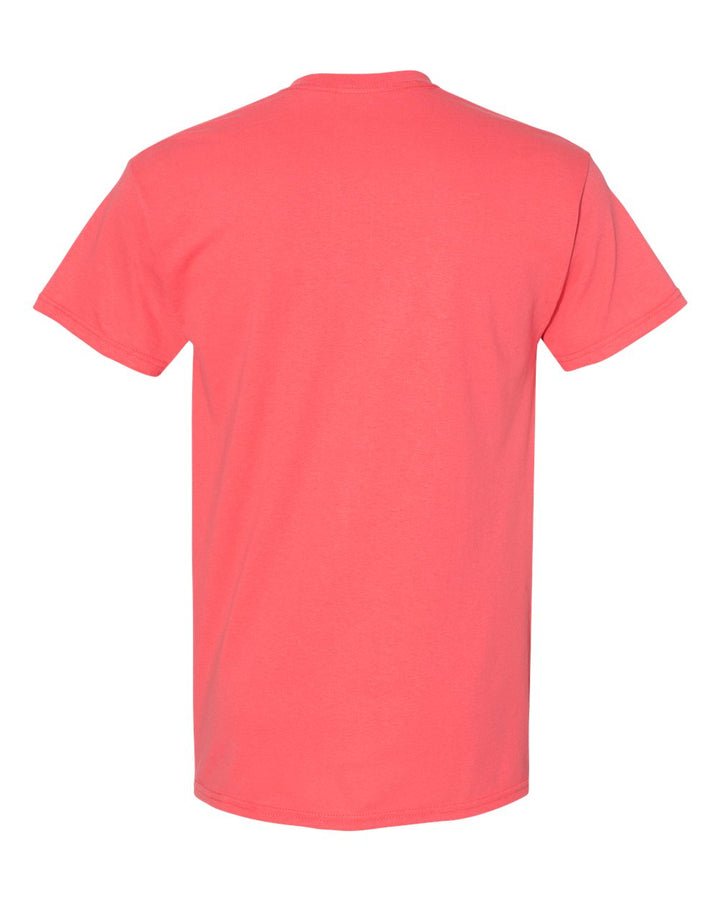 Rear View of Coral Silk Heavy Cotton™ T-Shirt - 5000