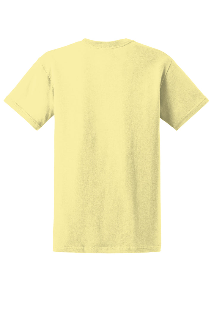 Rear View of Cornsilk Gildan - Ultra Cotton 100% US Cotton T-Shirt. 2000