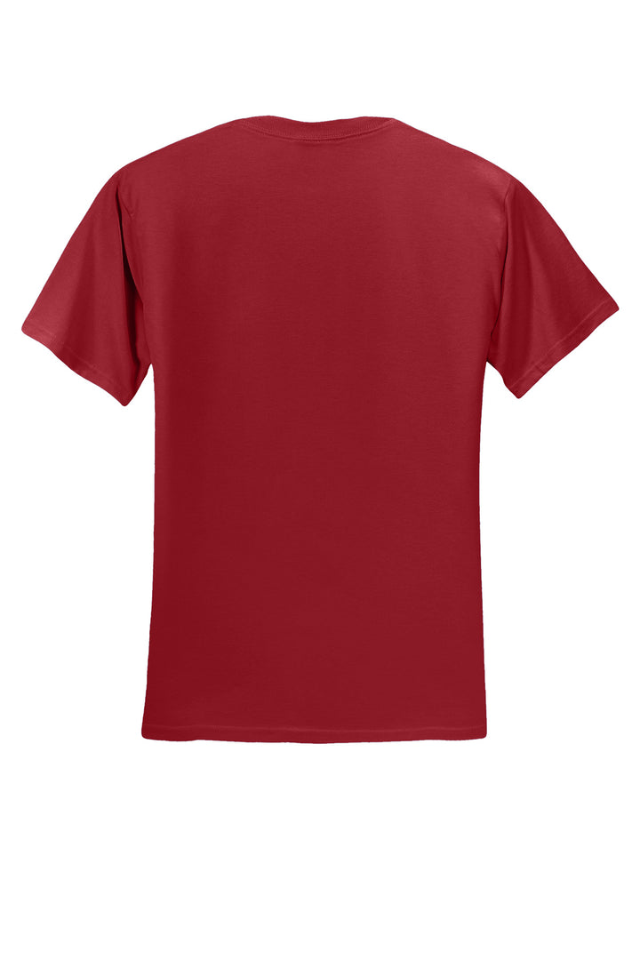 Rear View of Crimson Jerzees - Dri-Power 50/50 Cotton/Poly T-Shirt. 29M