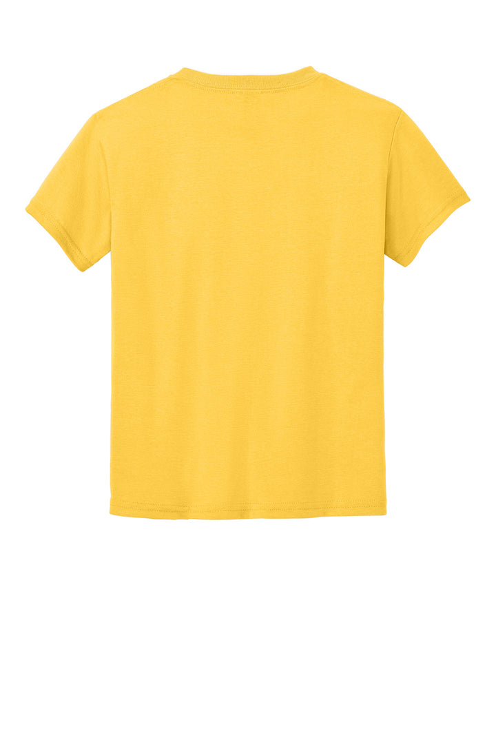 Rear View of Daisy Gildan Youth DryBlend 50 Cotton/50 Poly T-Shirt. 8000B