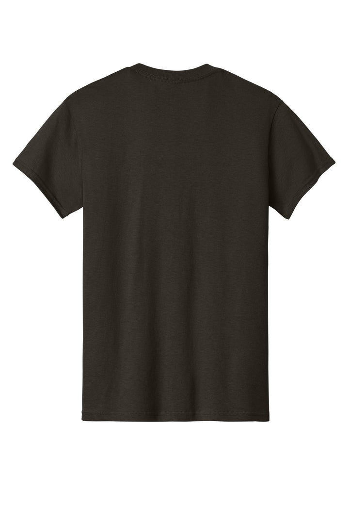 Rear View of Dark Chocolate Gildan - Heavy Cotton 100% Cotton T-Shirt. 5000