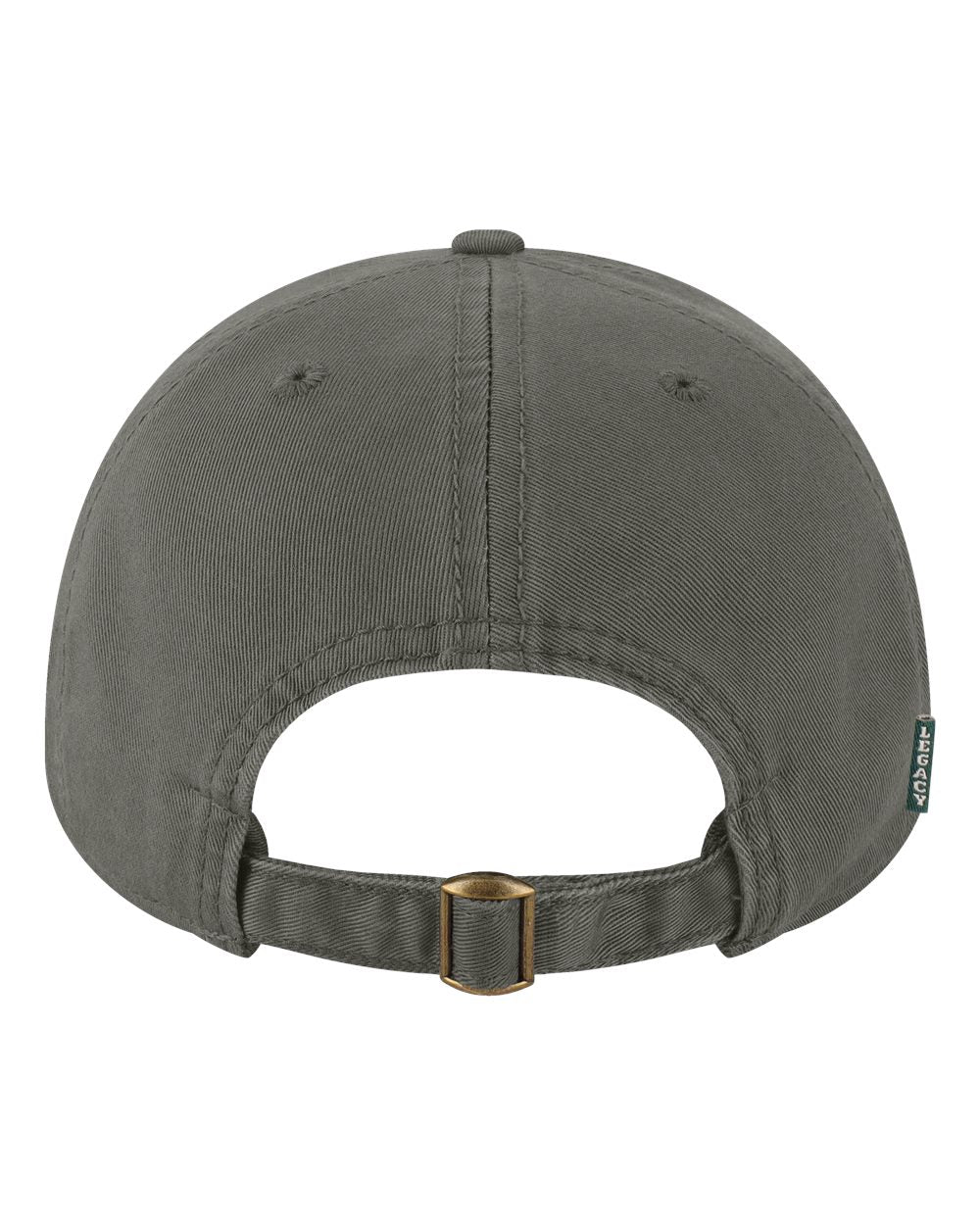 Rear View of Dark Grey Relaxed Twill Dad Hat - EZA