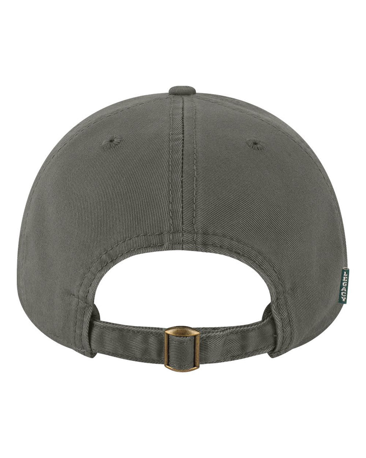 Rear View of Dark Grey Relaxed Twill Dad Hat - EZA