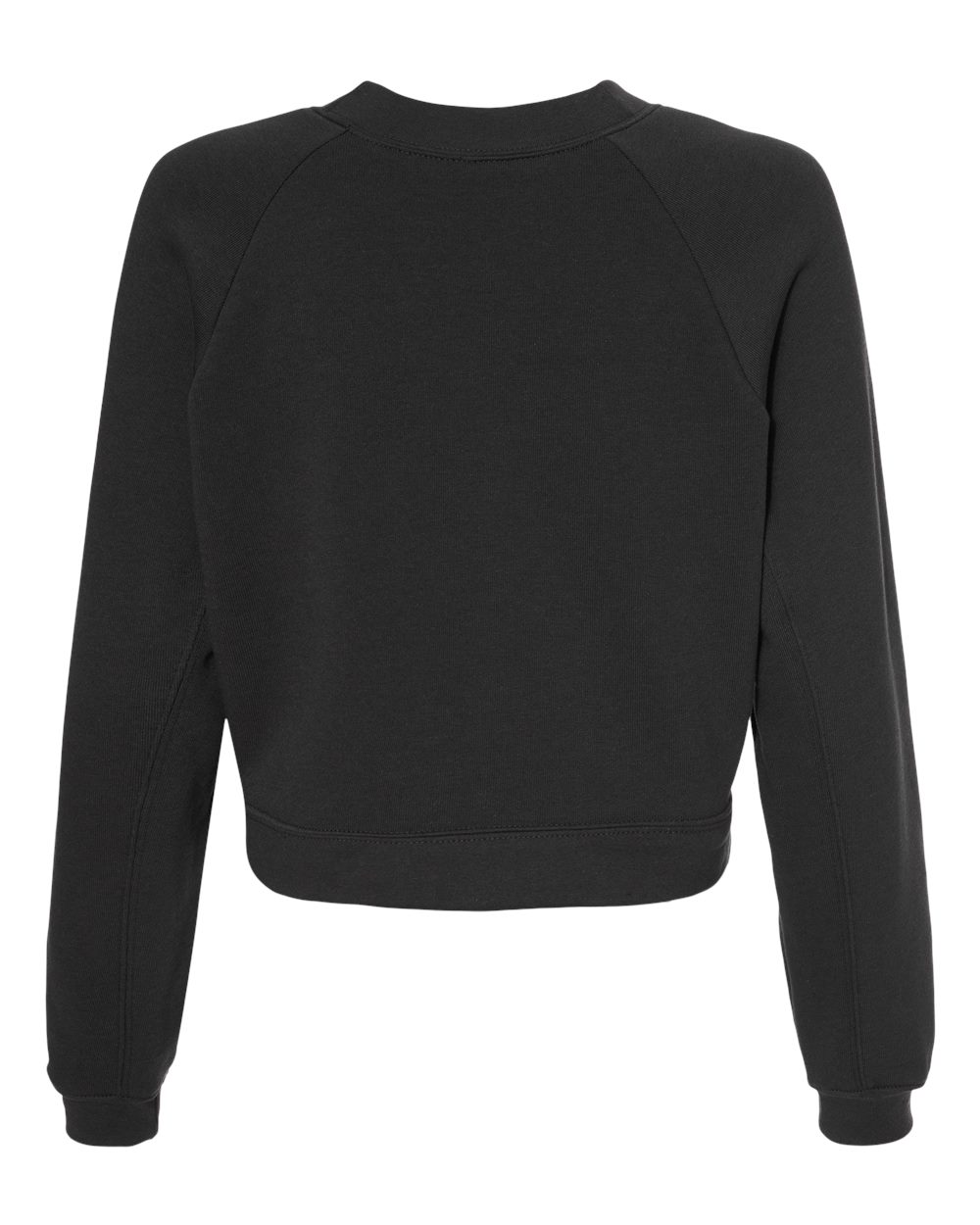 Rear View of Dark Grey Women's Raglan Pullover Fleece - 7505