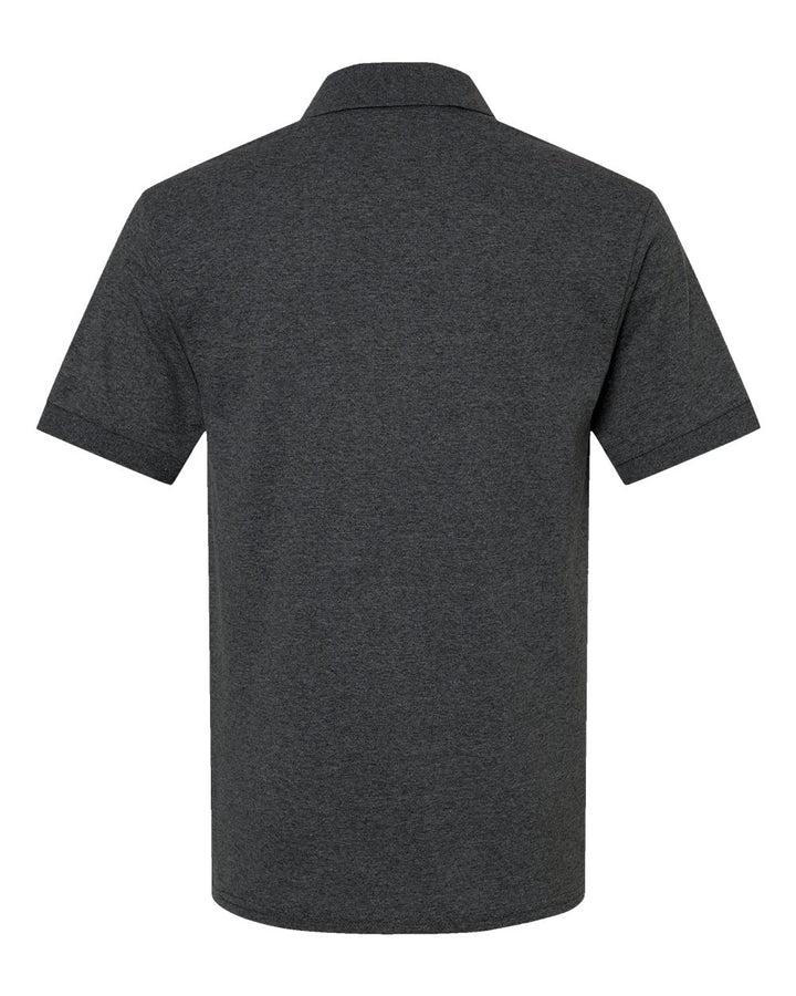 Rear View of Dark Heather DryBlend® Jersey Polo - 8800