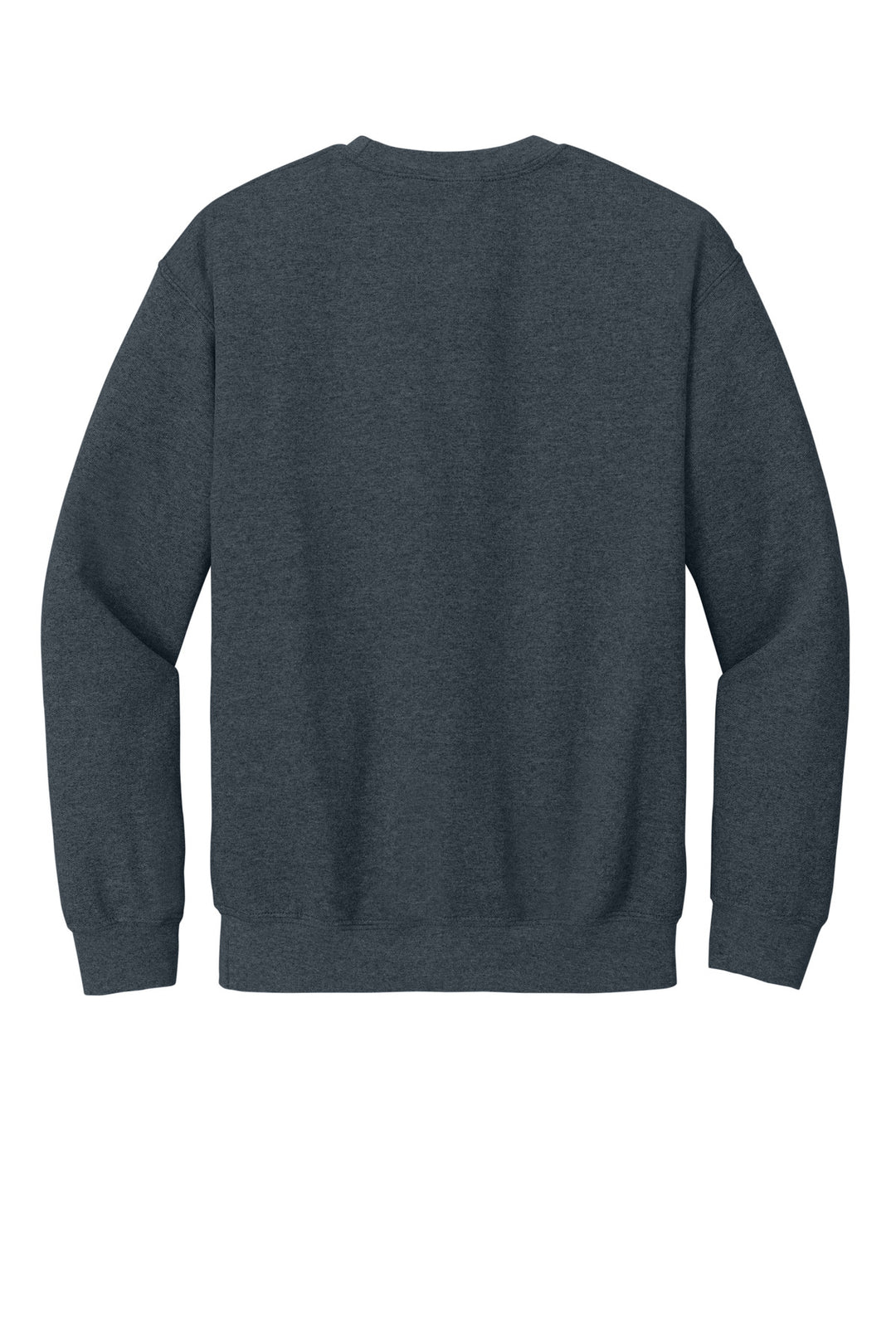 Rear View of Dark Heather Gildan Heavy Blend Crewneck Sweatshirt. 18000