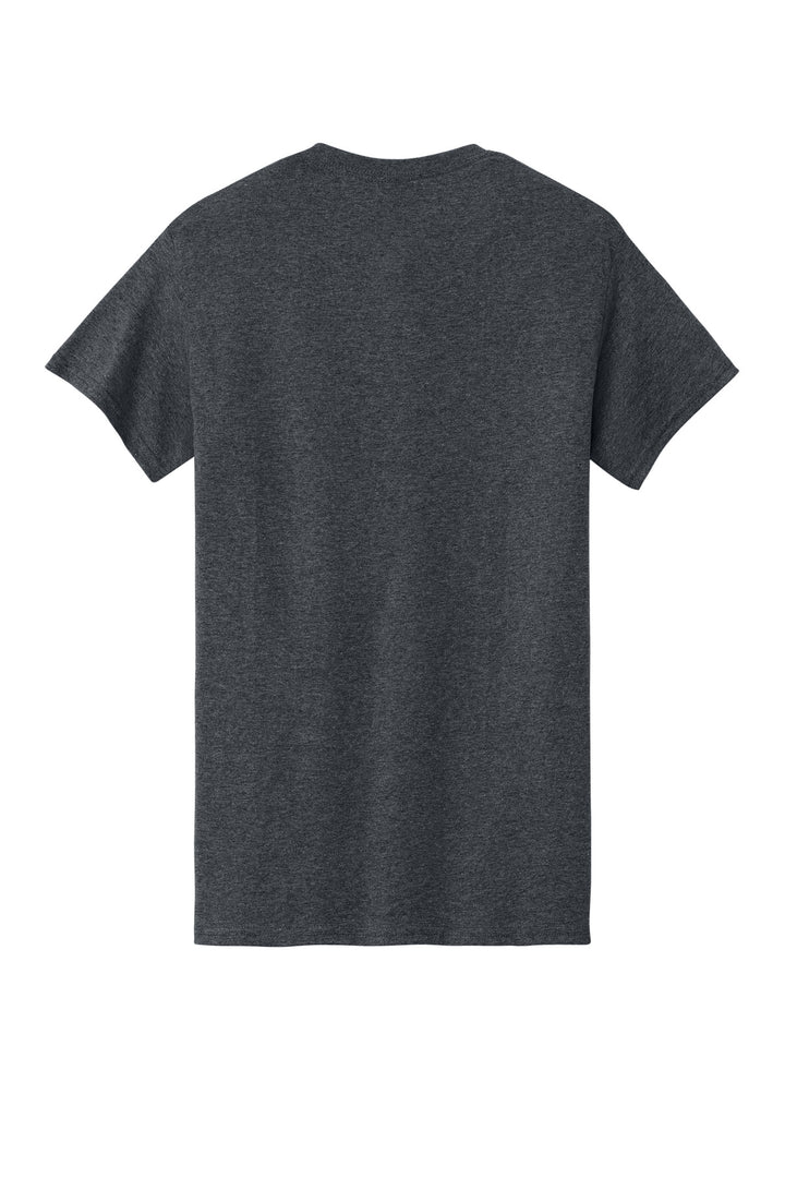 Rear View of Dark Heather Gildan - Heavy Cotton 100% Cotton T-Shirt. 5000