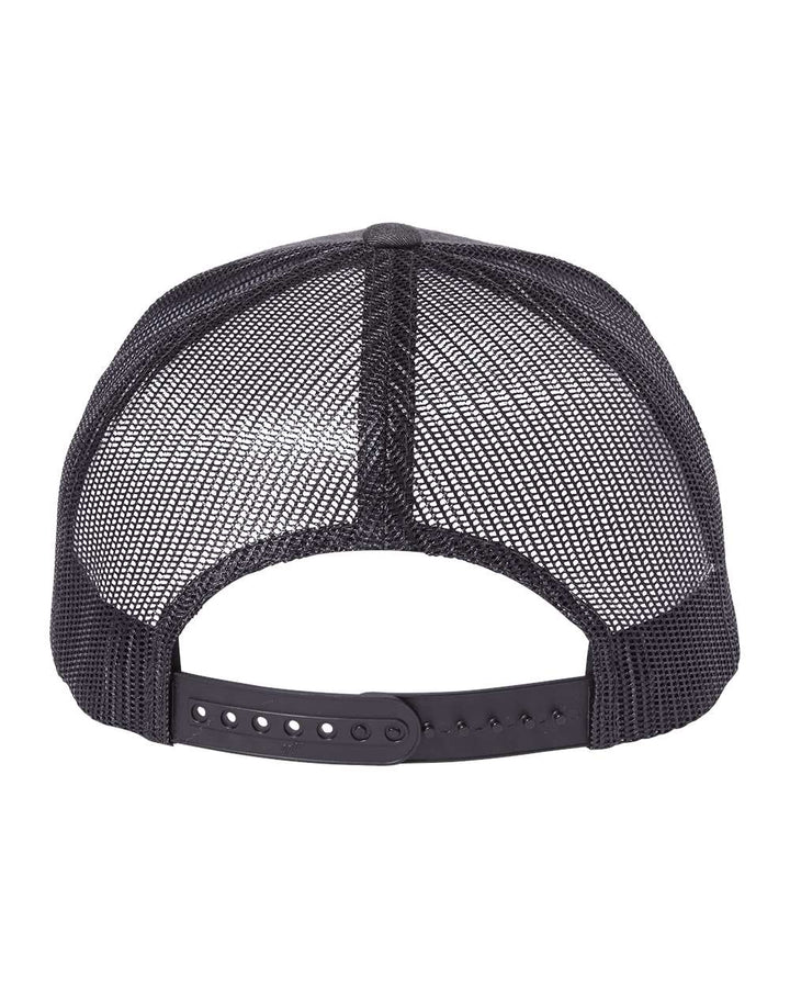 Rear View of Dark Heather Grey Retro Trucker Cap - 6606