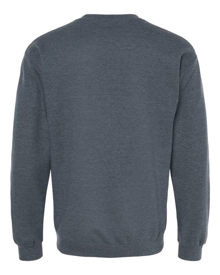 Rear View of Dark Heather Softstyle® Midweight Crewneck Sweatshirt - SF000
