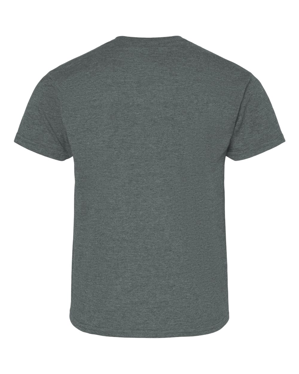 Rear View of Dark Heather Softstyle® Youth T-Shirt - 64000B