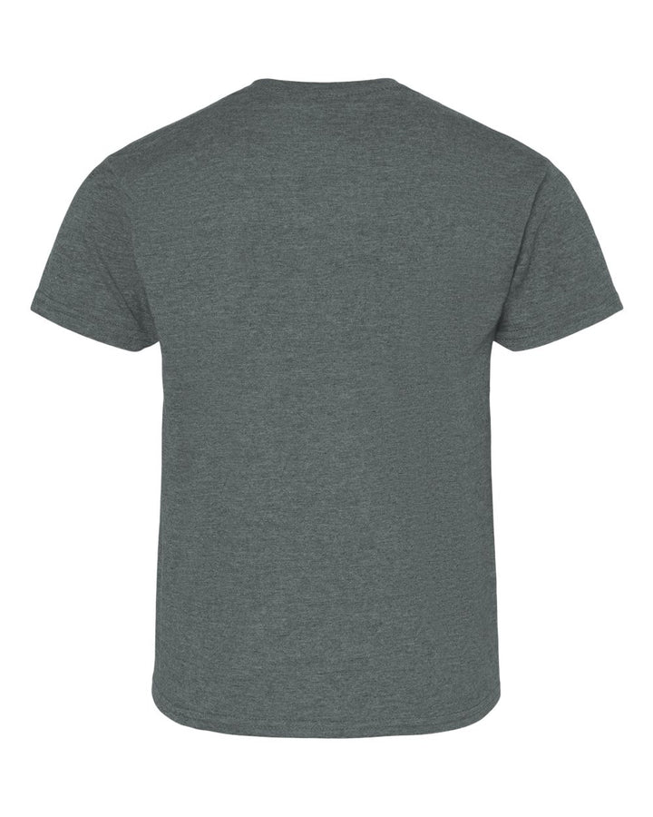 Rear View of Dark Heather Softstyle® Youth T-Shirt - 64000B