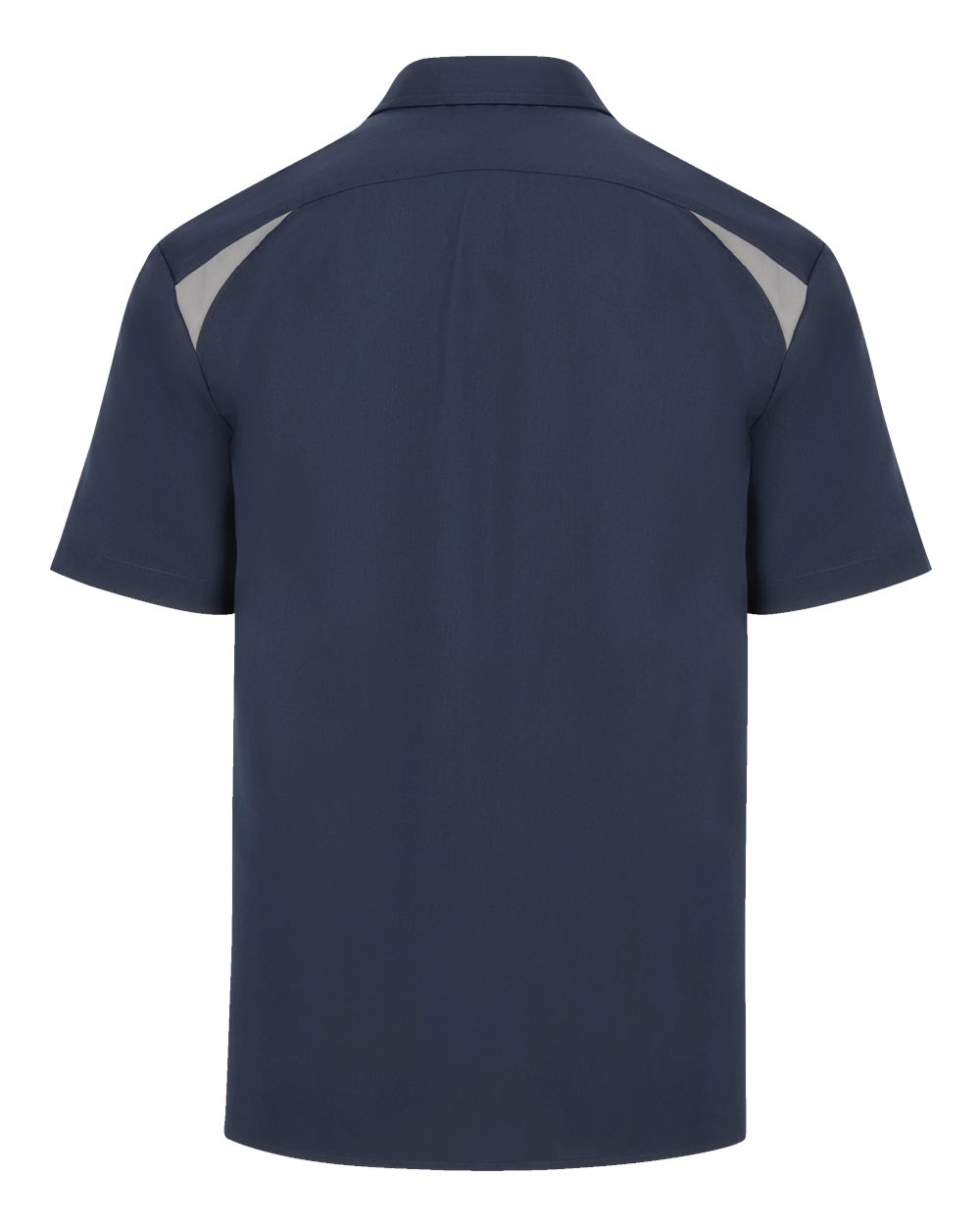 Rear View of Dark Navy/ Smoke Men's Short Sleeve Performance Team Shirt - 0005