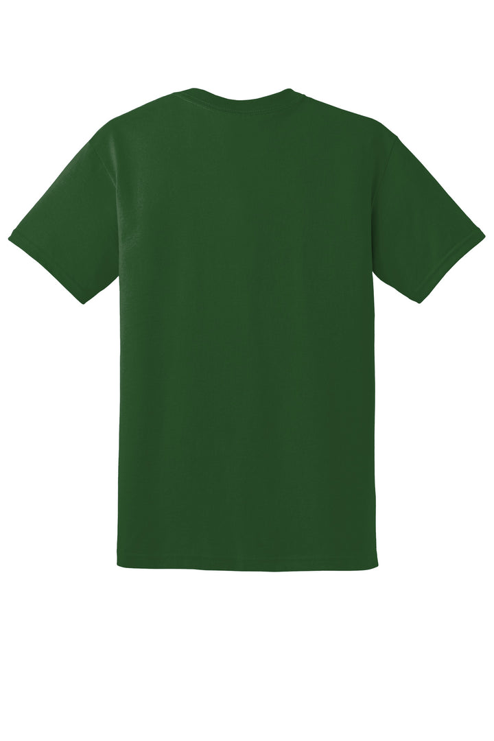 Rear View of DarkGreen Gildan DryBlend 50 Cotton/50 Poly T-Shirt. 8000