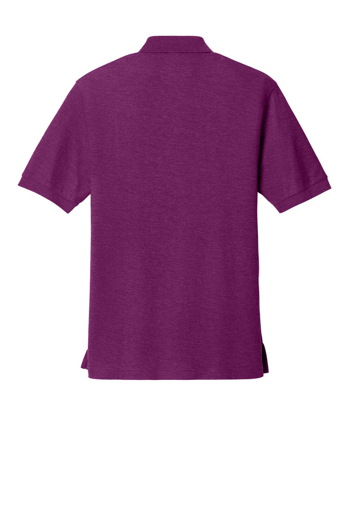 Rear View of Deep Berry Port Authority Silk Touch Polo K500