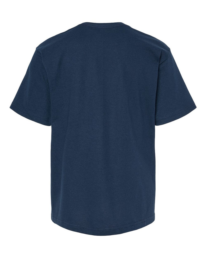 Rear View of Deep Navy Youth Gold Soft Touch T-Shirt - 4850