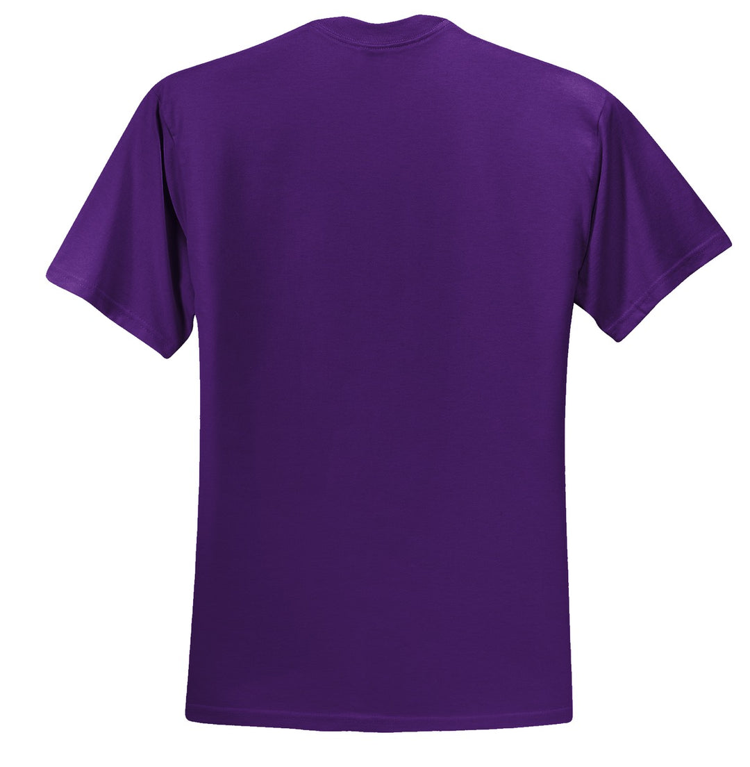 Rear View of Deep Purple Jerzees - Dri-Power 50/50 Cotton/Poly T-Shirt. 29M