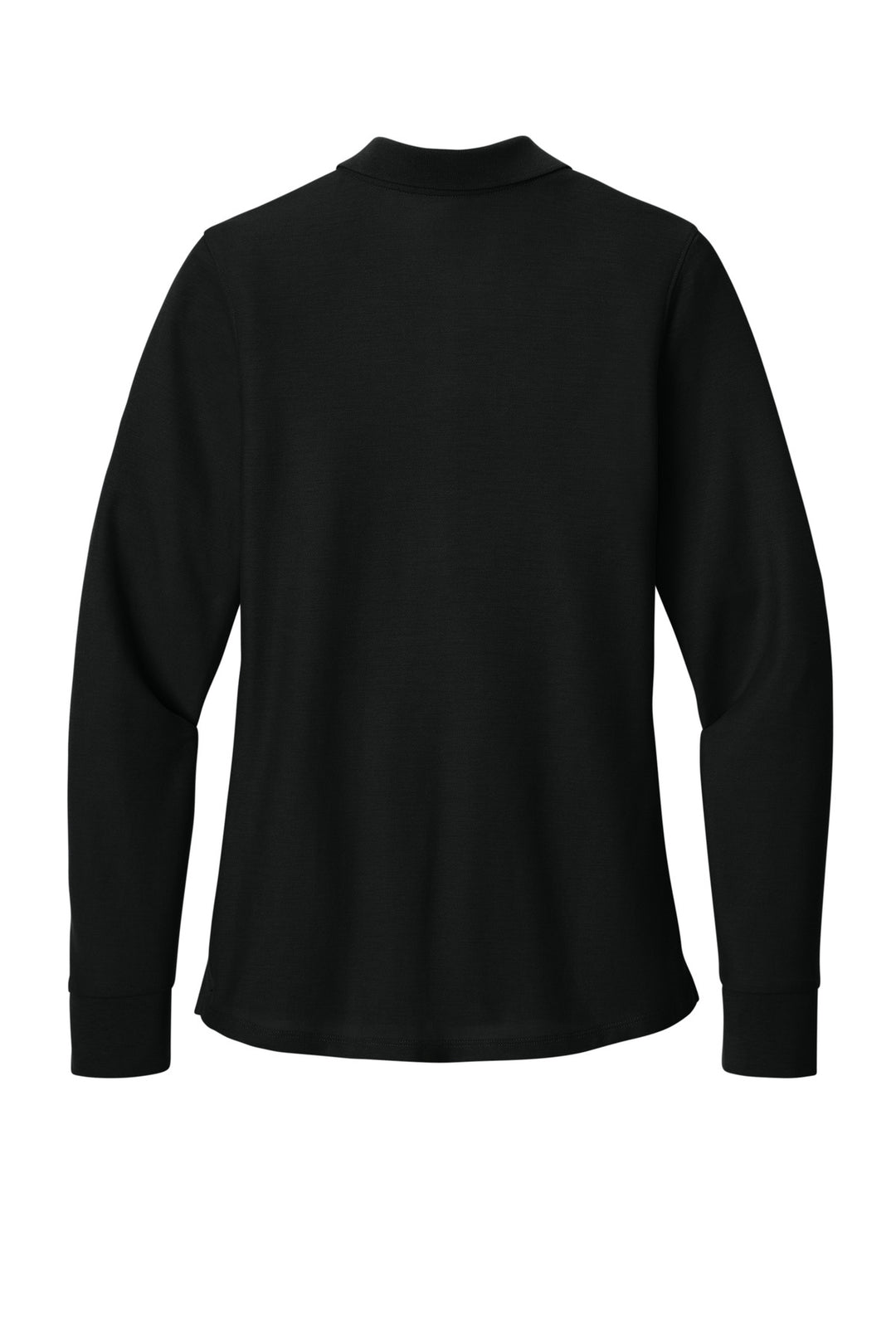 Rear View of DeepBlack Port Authority Women's Wearever Signature Pique Long Sleeve Polo LK200LS