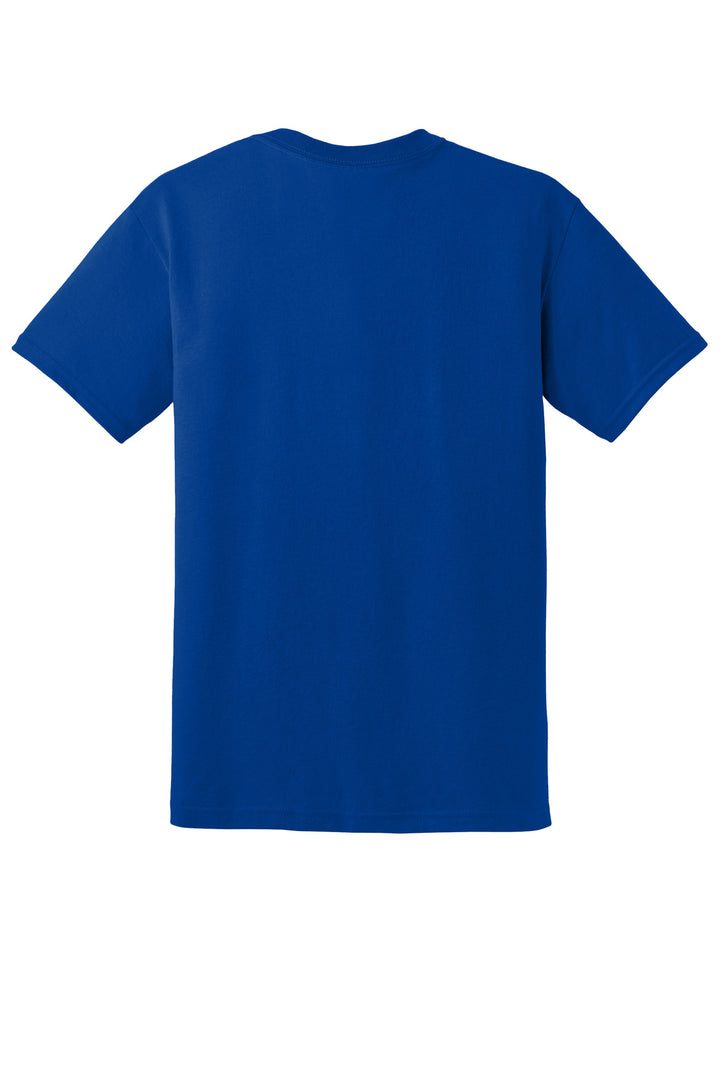 Rear View of DeepRoyal Gildan DryBlend 50 Cotton/50 Poly T-Shirt. 8000