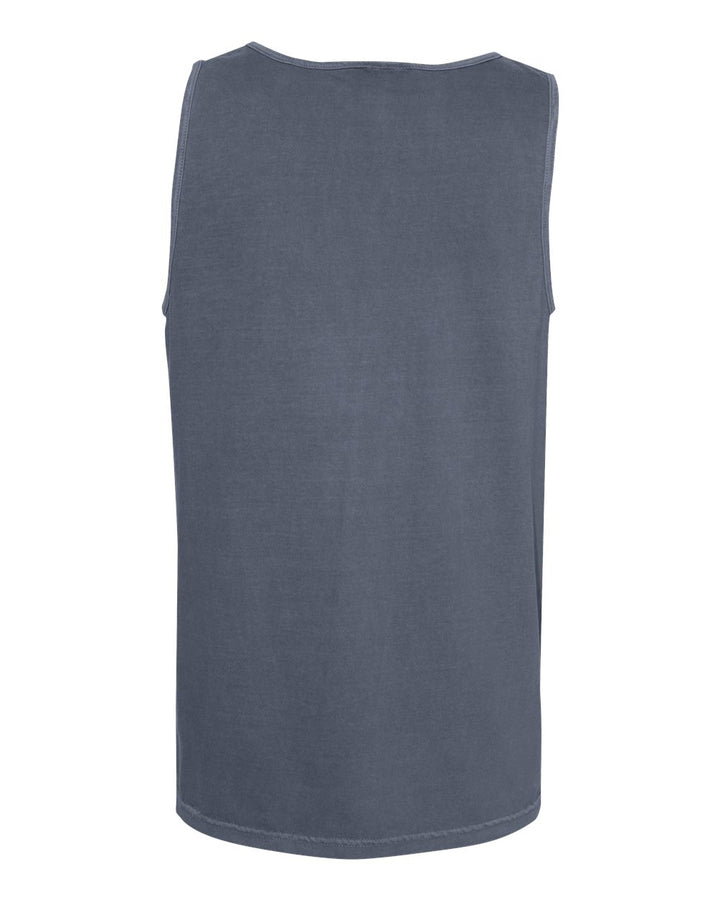 Rear View of Denim Garment-Dyed Heavyweight Tank Top - 9360