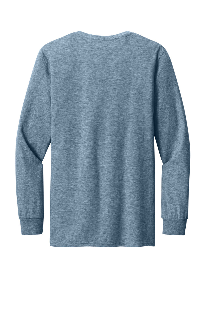 Rear View of DenimHthr Jerzees Premium Blend Ring Spun Long Sleeve T-Shirt 560LS