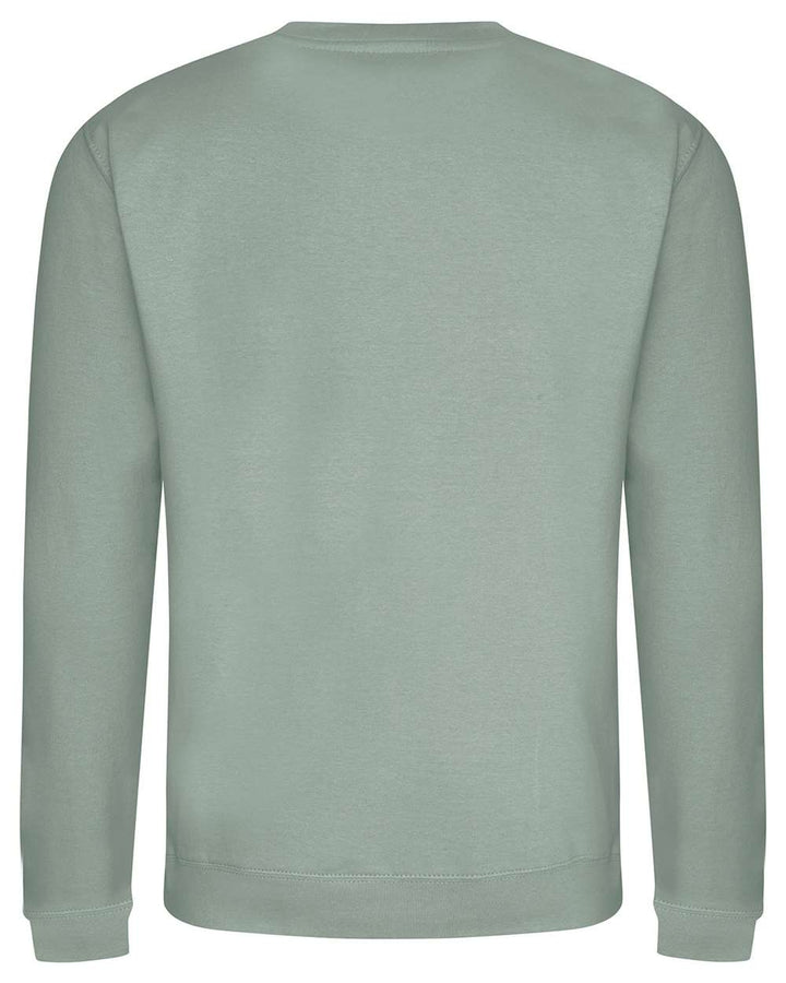 Rear View of Dusty Green College Crewneck Sweatshirt - JHA030