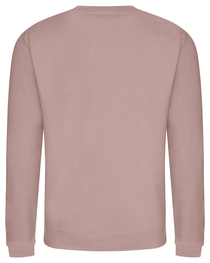 Rear View of Dusty Pink College Crewneck Sweatshirt - JHA030