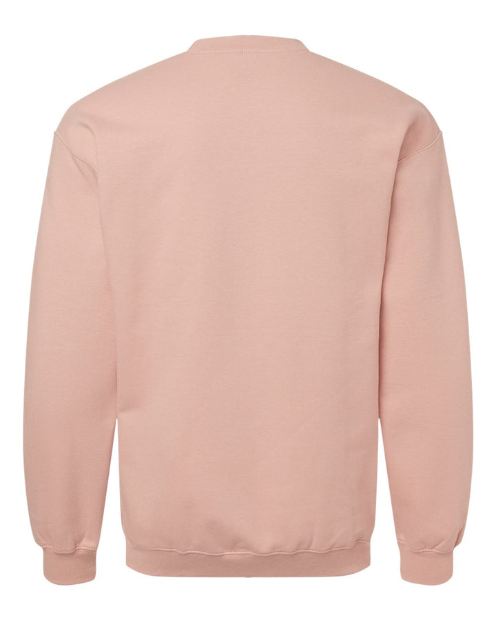 Rear View of Dusty Rose Softstyle® Midweight Crewneck Sweatshirt - SF000