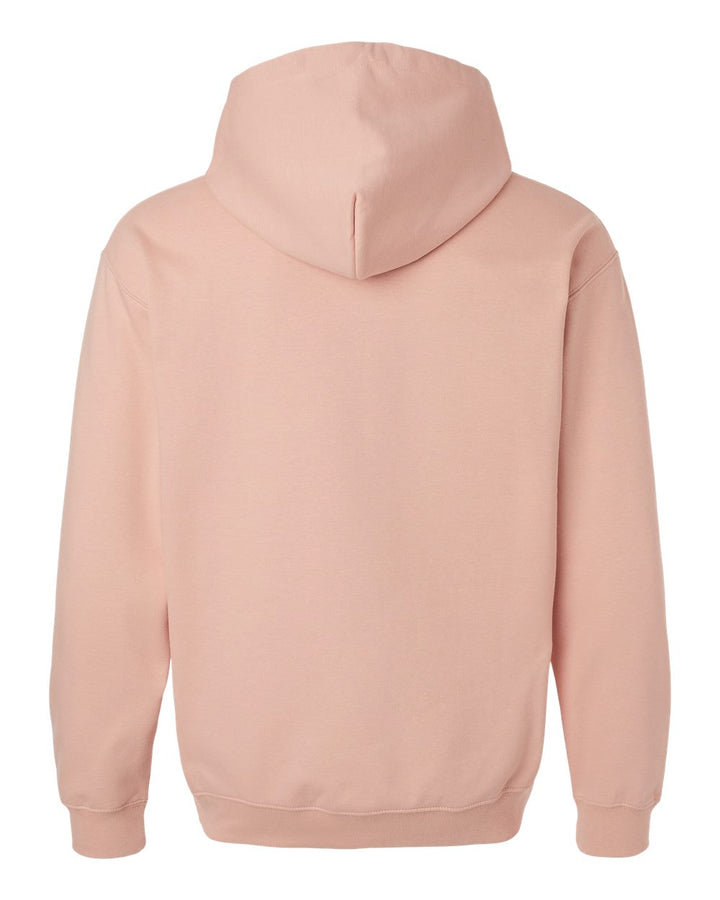 Rear View of Dusty Rose Softstyle® Midweight Hooded Sweatshirt - SF500