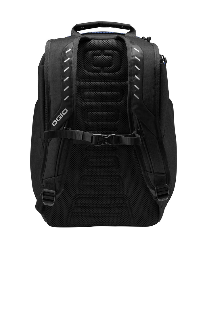 Rear View of Elect Bl/He Gy OGIO Hatch Pack. 91001