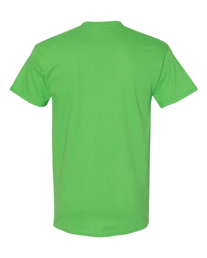 Rear View of Electric Green Heavy Cotton™ T-Shirt - 5000