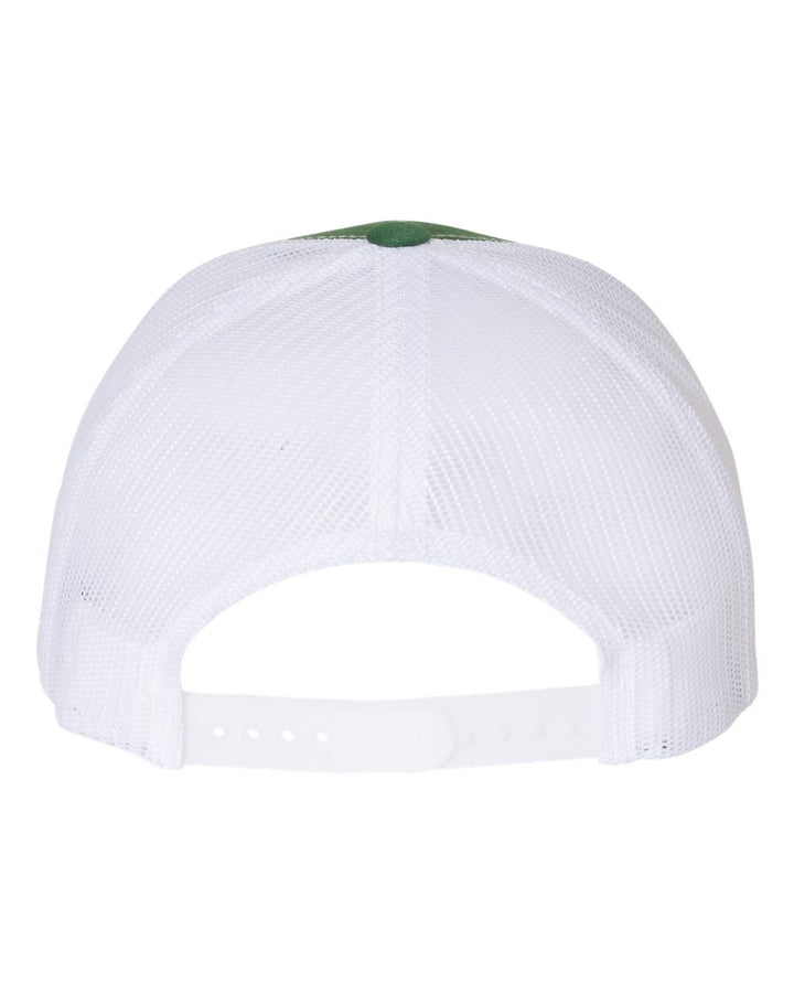 Rear View of Evergreen/ White Retro Trucker Cap - 6606